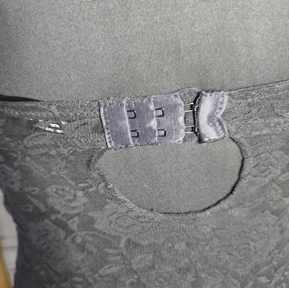 Rene Rofe Intimates Black Floral Lace Babydoll Pink Bows Lingerie Top - Picture 7 of 7